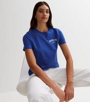 New Look Bright Blue Brooklyn Logo Long T-Shirt